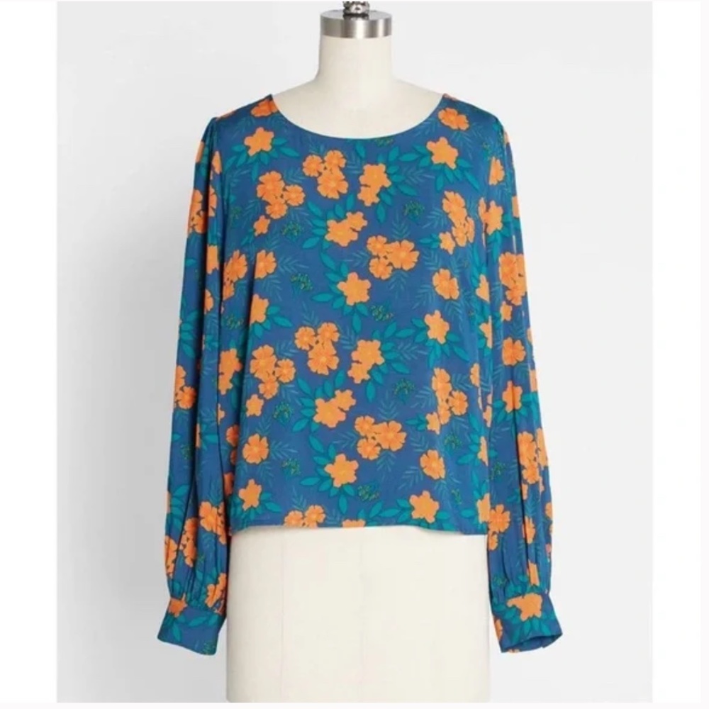 MODCLOTH x COLLECTIF Oakley Winter Flora Blouse size 4